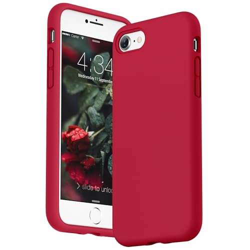 SURPHY Designed for iPhone SE Case, iPhone 8 Case, iPhone 7 Case, Liquid Silicone Phone Case for iPhone se 3rd 2nd SE 2022 SE 2020, Red - color: Red