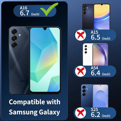 3 Pack Camera Lens Protector for Samsung Galaxy A16, Tempered Glass Camera Protector Lens Cover, Ultra HD, 9H Hardness, Anti-Scratch, Case Friendly, Easy to Install [No Affect on Night Shots] - size: for Samsung Galaxy A16