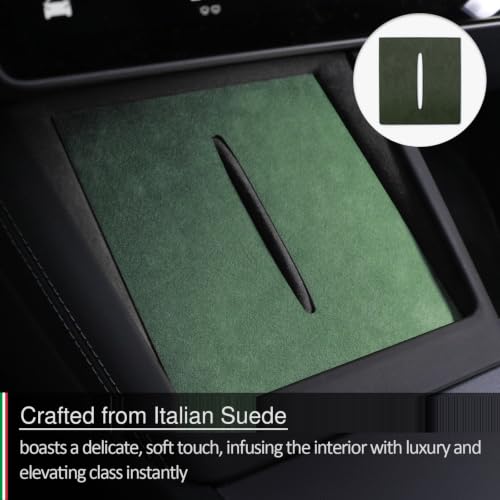Suede Wireless Charger Pad for Tesla Model 3 24-26 Model Y 25-26 Green - color: Green