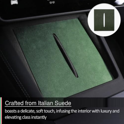 Suede Wireless Charger Pad for Tesla Model 3 24-26 Model Y 25-26 Green - color: Green