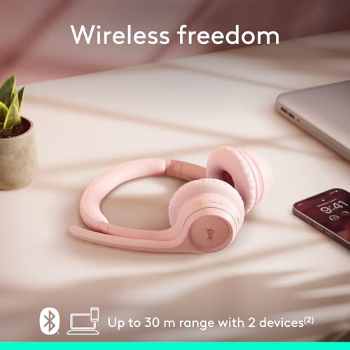 Logitech Zone 300 Wireless Bluetooth Headset with Noise Canceling - Rose - color: Rose