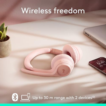Logitech Zone 300 Wireless Bluetooth Headset with Noise Canceling - Rose - color: Rose