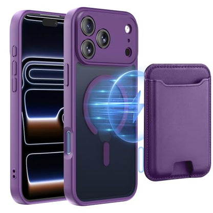 TopMade for iPhone 17 Pro Case with Mag-Safe Wallet, 4 Cards Holder Purple - color: Purple, size: iPhone 17 Pro
