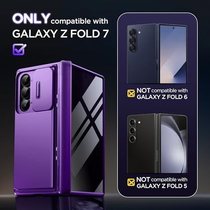 TONGATE Wallet for Z Fold 7 Case with Privacy Screen Protector, Purple - color: Purple