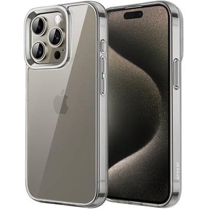 JETech Case for iPhone 15 Pro Max 6.7-Inch, Non-Yellowing Shockproof Phone Bumper Cover, Anti-Scratch Clear Back (Natural Titanium) - color: Natural Titanium, size: iPhone 15 Pro Max