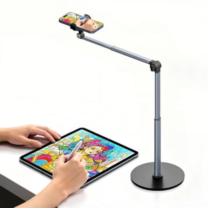 MoKo Overhead Tripod for iPhone, Heavy Duty Aluminum Overhead Phone Mount