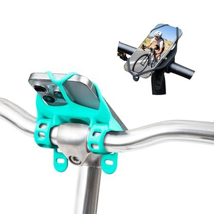 Bone Bike Tie 4 Pro Max, Bike Phone Mount for Stem & T/U-Shaped Handlebars - color: Turquoise