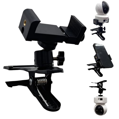 Universal Clamp Mount Phone and Camera Holder, Adjustable Spring Clip Stand,Camera Bracket， Black (1 Pack)