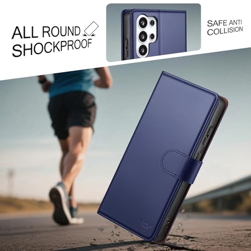 Compatible with Samsung Galaxy S26 Ultra Case Wallet with Card Holder [4 Card Slot] Women Men,RFID Blocking PU Leather Phone Case Flip Protector Cover Credit Card Slot Kickstand,Dark Blue - color: Dark Blue, size: Samsung Galaxy S26 Ultra - 6.9"