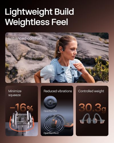 SHOKZ OpenRun Pro 2 Bone Conduction Sport Headphones, Rose Gold Gift Edition, Amazon Exclusive Rose Gold; Premium Gift Box; DualPitch Sound; Open-Ear; Smart Mic; IP55; 12H Battery - color: Rose Gold Gift Edition, size: Standard