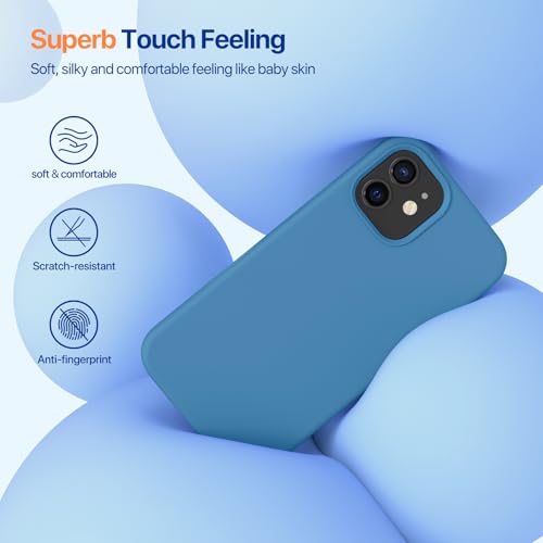 miracase Compatible with iPhone 12 Case and iPhone 12 Pro Case, Liquid Silicone Gel Rubber Full Body Protection Shockproof Drop Protection Phone Case for iPhone 12/12 Pro 6.1 inch, Capri Blue - color: Capri Blue, size: iPhone 12/12 Pro