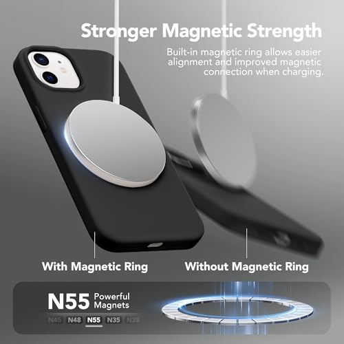 GONEZ Magnetic for iPhone 12/12 Pro Case, Silicone Cover Black - color: Black, size: Iphone 12 /Iphone 12 Pro