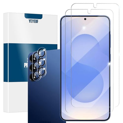 Galaxy S25 Plus / S25+ Tempered Glass Screen & Lens Protector 2+2 Pack | [Ultrasonic Fingerprint Unlock] [Case Friendly] [Bubble-Free] - size: Galaxy S25 Plus