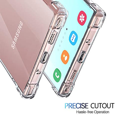 KIOMY Crystal Clear Case for Samsung Galaxy Note 20 Ultra 5G Hybrid Design Hard PC Back Cover with Flexible TPU Raised Frame Shockproof Bumper Corners Protective Slim Fit Anti Yellow Transparent Shell