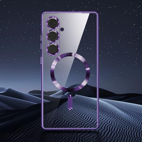 Hurgoer for Samsung Galaxy S25 Plus Case.Soft TPU Electroplated Frame Cover with Clear Back.Drop Tested Protective Full Body S24 Plus Case.Thin Light Slim【Not Magsafe】 (Deep Purple, S25/S24 Plus) - color: Deep Purple, size: S25/S24 Plus