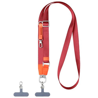 Phone Lanyard Crossbody,Adjustable Anti-Theft Neck Strap,Red - color: Red