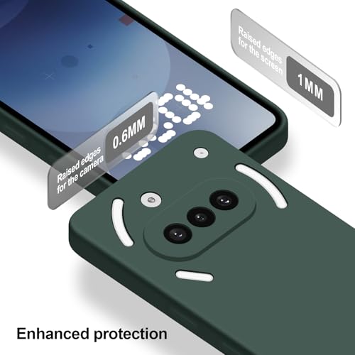 Silicone Case for Nothing Phone 3A, Green | Soft Silicone Silky Touch Easy Clean, Shockproof Slim Phone Cover, Upgraded Camera Protection, Anti-Scratch Microfiber Lining - color: Green, size: Nothing Phone 3A
