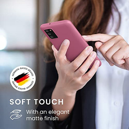 kwmobile Case Compatible with Samsung Galaxy A03s Case - Soft Slim Protective TPU Silicone Cover - Dark Rose - color: Dark Rose