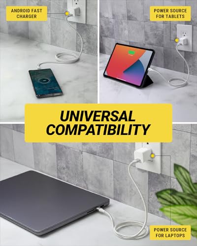 Scosche PowerFlux 30W USB-C Charger Block, Fast Charging GaN USB-C Wall Charger with Foldable Plug, Power Delivery PPS Compatible with iPhone 17/16, Samsung Galaxy, Google Pixel, MacBook, iPad & More