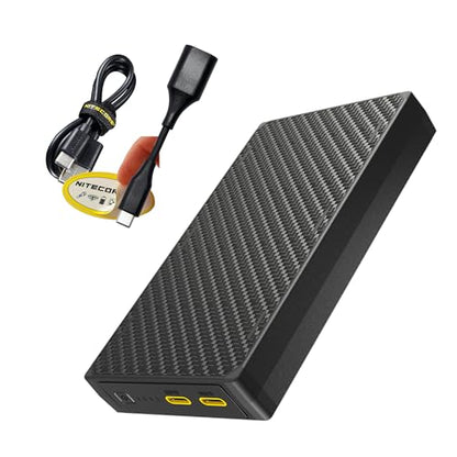 Nitecore NB20000 Gen 3 20000mAh Power Bank, Fast Charging QC PD Dual USB-C Ports Compatible with iPhone, Samsung Galaxy and Tablets with USB Charging Cable