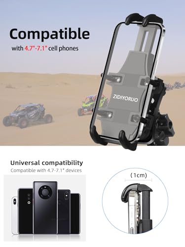 ZIDIYORUO Anti-Shake UTV Phone Mount Holder with Vibration Dampener