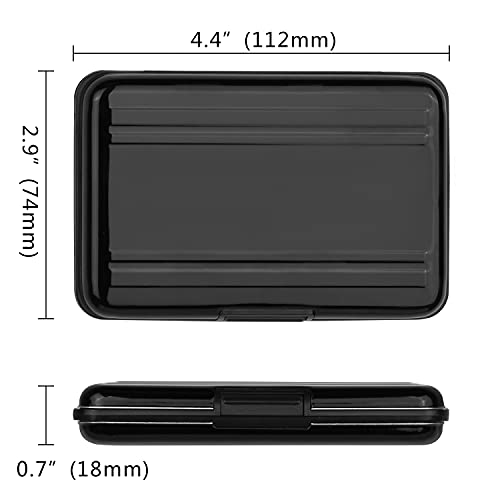 Aluminum Shock Resistant Carrying Box Holder Memory Card Storage Box Case Holder 8 Slots for SD SDHC MMC Micro SD TF Cards (Black) - color: Black