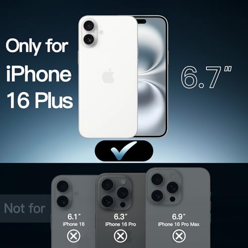 JETech Magnetic Case for iPhone 16 Plus 6.7-Inch Compatible with MagSafe, Shockproof Phone Bumper Cover, Anti-Scratch Clear Back (Clear) - color: Clear, size: iPhone 16 Plus