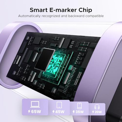 UGREEN Uno USB C Cable 100W with LED Display, Fast Charging, 6.6ft, Purple - color: Purple, size: 3.3 FT