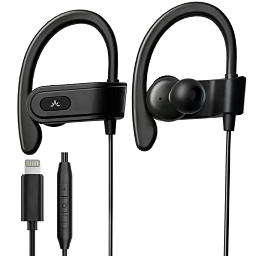 Avantree L171 - Lightning Wired Earbuds with Microphone & Volume Control - color: Black, size: Standard, style: Lightning (iPhone 5-14)