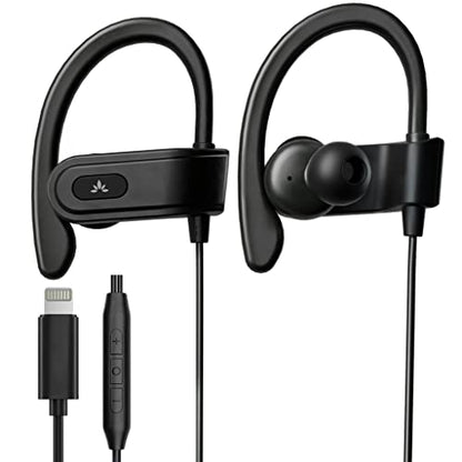Avantree L171 - Lightning Wired Earbuds with Microphone & Volume Control - color: Black, size: Standard, style: Lightning (iPhone 5-14)