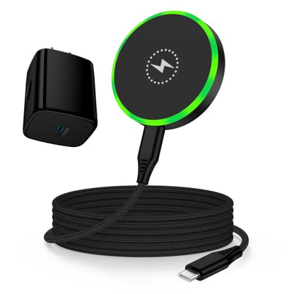 Super Fast Magnetic Wireless Charger Pad MagSafe 25W with 30W Power Adapter - color: Black