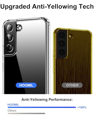 HOOMIL Case for Samsung Galaxy S22 Plus 5G 6.6-Inch, Non-Yellowing, Drop Protection, Anti-Scratch Transparent Hard Back Phone Cover - Dark Purple - color: Dark Purple, size: Samsung Galaxy S22 Plus