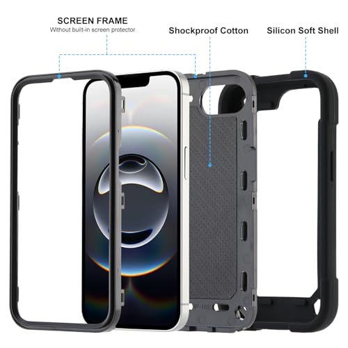 MARKILL Compatible with iPhone 17e/iPhone 16e Case with Stand, Military Grade Drop Protection Full Body Rugged Heavy Duty Case 3 in 1 Protective Durable Cover for iPhone 16e/17e Black - color: Black, size: iPhone 16e/iPhone 17e