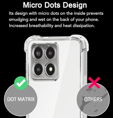 USTIYA Case for Xiaomi 14T 5G Clear TPU Four Corners Military-Grade Protection Cover Transparent Soft funda