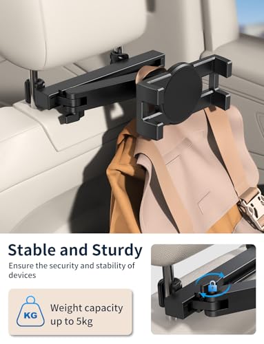 Tablet Holder for Car Headrest, ipad Car Holder Back Seat, Road Essentials - style: Car headrest holder
