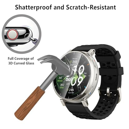 6-Pack Tempered Glass for Amazfit Active 3 Premium Watch Screen Protector, 9H HD Clear Anti-Scratch Tempered Glass Protection Film for Amazfit Active 3 Premium, Bubble Free Anti Scratch - size: Amazfit Active 3 Premium