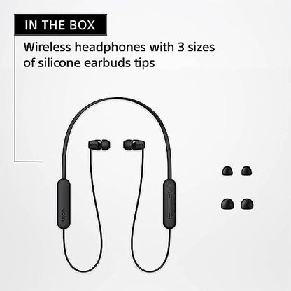 Sony WI-C100 Wireless in-Ear Bluetooth Headphones with Built-in Mic, Black - color: Black, size: One Size