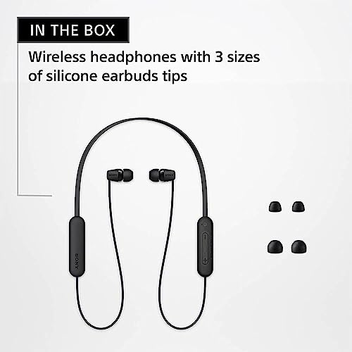 Sony WI-C100 Wireless in-Ear Bluetooth Headphones with Built-in Mic, White - color: White, size: One Size
