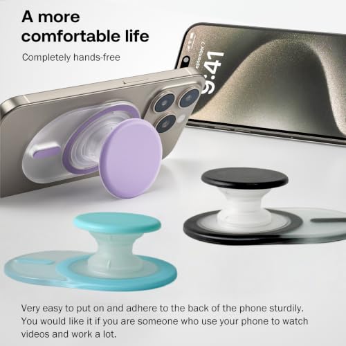 AUROX for MagSafe Phone Grip, Magnetic Phone Grip Holder Stand,White&Purple - color: White+Purple