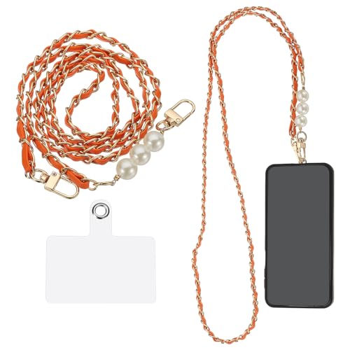 uxcell Phone Lanyard, Crossbody Cellphone Chain with Tether Tabs - color: Orange