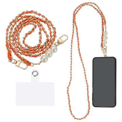 uxcell Phone Lanyard, Crossbody Cellphone Chain with Tether Tabs - color: Orange
