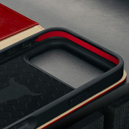 TORRO Leather Case Compatible with iPhone 17 Pro Max 6.9" 2025 - Premium Leather Wallet Flip Case with Kickstand and Card Slots (Compatible with Official MagSafe Chargers) - Red - color: Red, size: iPhone 17 Pro Max
