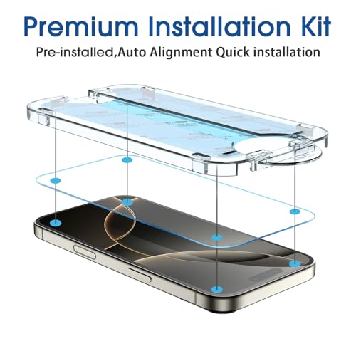 amFilm OneTouch for iPhone 16 Pro Screen Protector 6.3'' Tempered Glass - size: IPH16P-6.3”