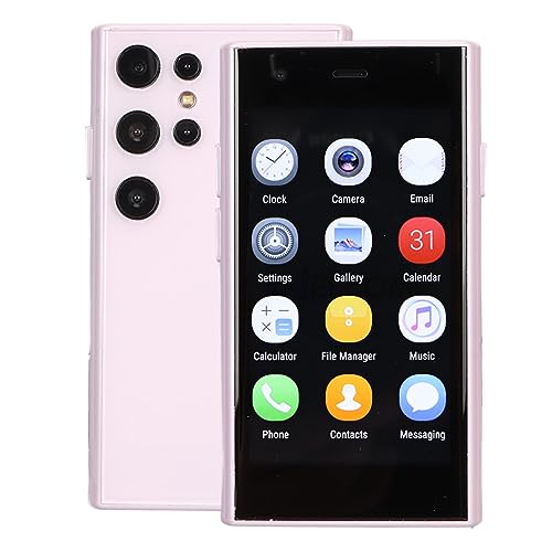 Yoidesu S23 Pro Smartphone, 3in 3D Glass Super Small Cell Phone, Dual SIM 2GB 16GB ROM for Android 8.1 Ultra Thin Mobile Phone, 1000mAh The World's Smallest Backup - color: Violet