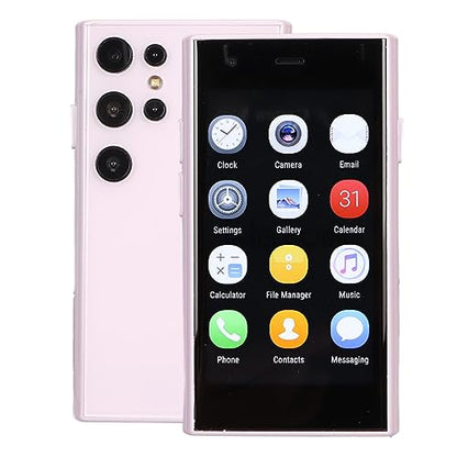 Yoidesu S23 Pro Smartphone, 3in 3D Glass Super Small Cell Phone, Dual SIM 2GB 16GB ROM for Android 8.1 Ultra Thin Mobile Phone, 1000mAh The World's Smallest Backup - color: Violet