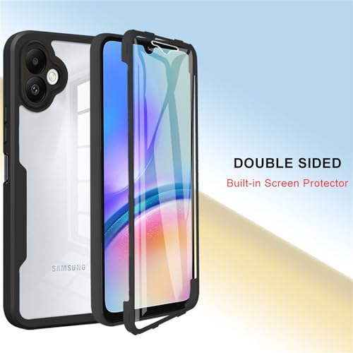 CCSamll for Samsung Galaxy A05 Case with Screen Protector QC Pink | Clear Slim Shockproof Soft TPU Bumper, Full Body Protective Phone Cover, Touch Sensitive Front Case for Samsung A05 - color: Pink