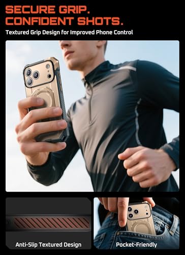 SUPCASE for iPhone 17 Pro Max Case with Built-in Kickstand, Desert | Camera Control Cover, Compatible with MagSafe, Anti-Slip Grip, Military-Grade Protection, Rugged Magnetic Phone Case, UB Grip - color: Desert, size: iPhone 17 Pro Max