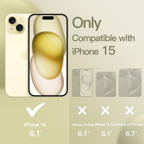 JETech Silicone Case for iPhone 15, Yellow | Silky Soft Touch, Shockproof Protection, Scratch Resistant, Microfiber Lining - color: Yellow, size: iPhone 15