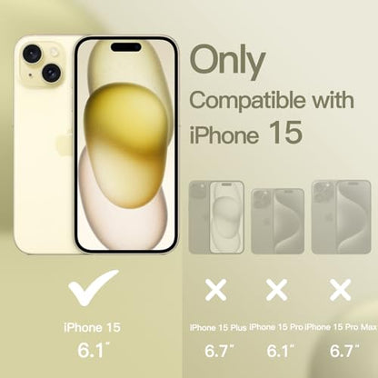 JETech Silicone Case for iPhone 15, Yellow | Silky Soft Touch, Shockproof Protection, Scratch Resistant, Microfiber Lining - color: Yellow, size: iPhone 15