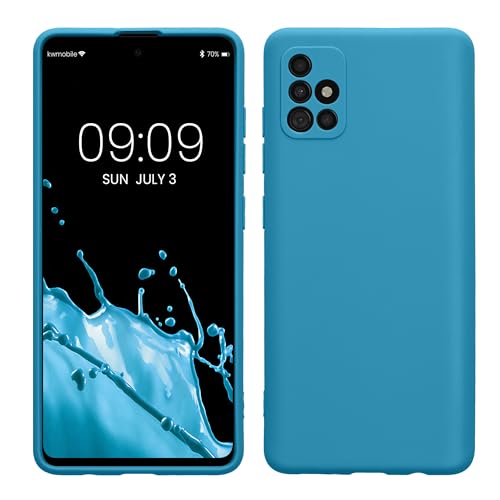 kwmobile Case Compatible with Samsung Galaxy A51 Case - Protective Slim TPU Phone Cover - Soft Matte Finish - Caribbean Blue - color: caribbean blue, size: Galaxy A51